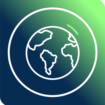 Illustration of a globe with a gradient background