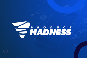 Logo for "Product Madness" with a blue background and casino chips