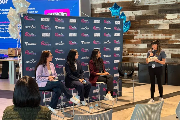Panel discussion on diversity and inclusion with four speakers